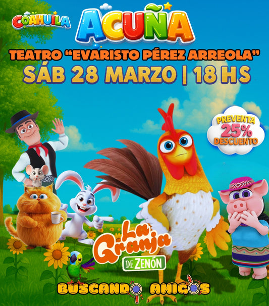 LA GRANJA DE ZENÓN en ACUÑA🗓️SÁB 28 MARZO-18hs