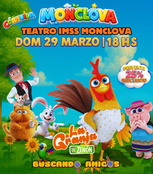LA GRANJA DE ZENÓN en MONCLOVA🗓️DOM 29 MARZO-18hs